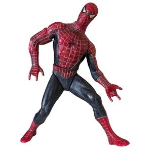 Marvel Spider-Man 2002 Movie Action Figure Toy Biz Red Black 12 inch Toy